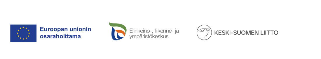 Hankkeen rahoittajien Keski-Suomen elinkeino-, liikenne- ja ympäristökeskuksen ja Keski-Suomen liiton logot